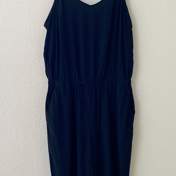 LOFT Jumpsuit Size Large Black Sleeveless One Piece Pockets New With Tags - Picture 2 of 5